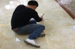 吉林王先生家里餾金色瓷磚美縫施工案例